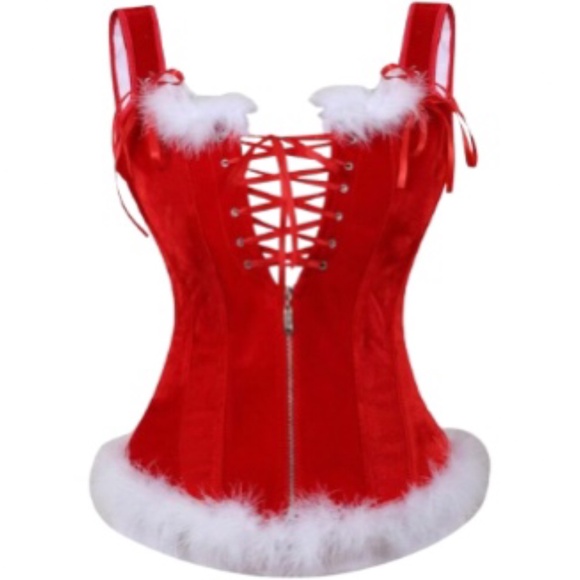 Women’s Plus Size Christmas Santa Inspired Corset Top - Picture 1 of 5